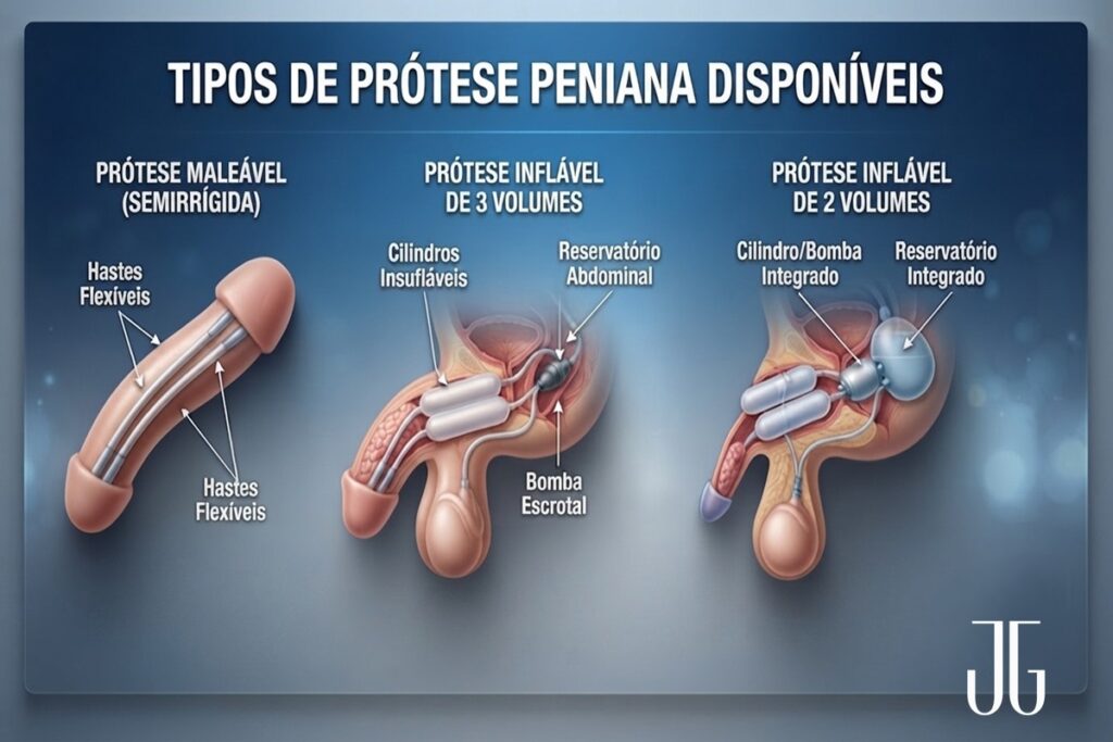Tipos de prótese peniana e preparação para cirurgia de implante peniano