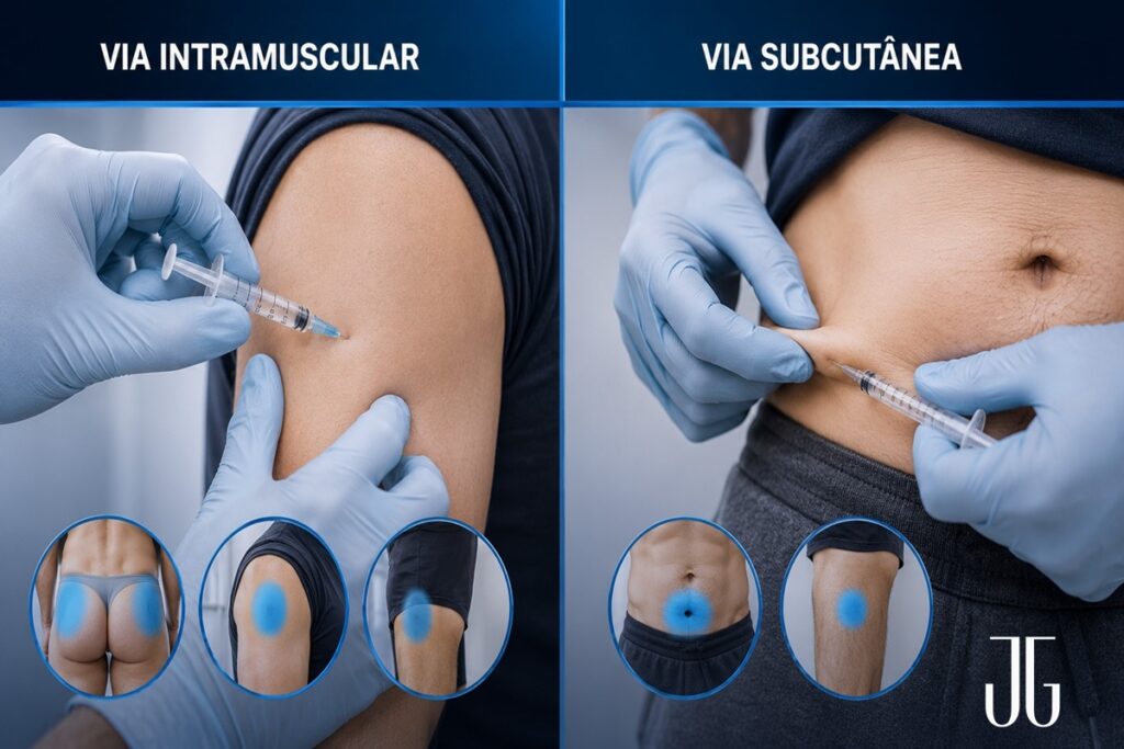 Reposição hormonal intramuscular ou subcutânea